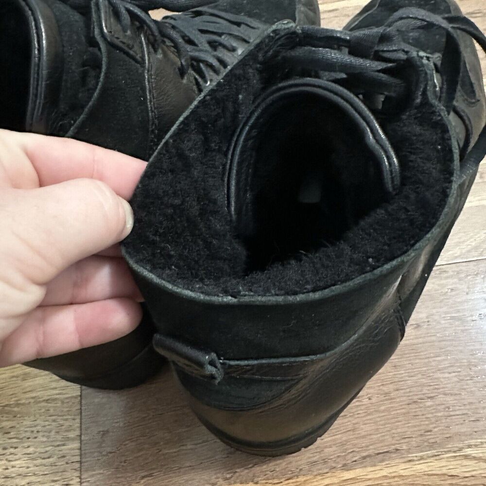 RARE Nike‎ Dunk LUXE SP Sherpa Fleece Black Leather Sneakers, Size 12 - Picture 9 of 16
